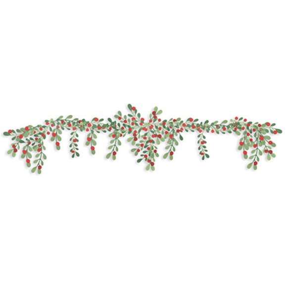 Martha Stewart Crafts Paper Christmas Holly Garland, Green and Red - Picture 3 of 3